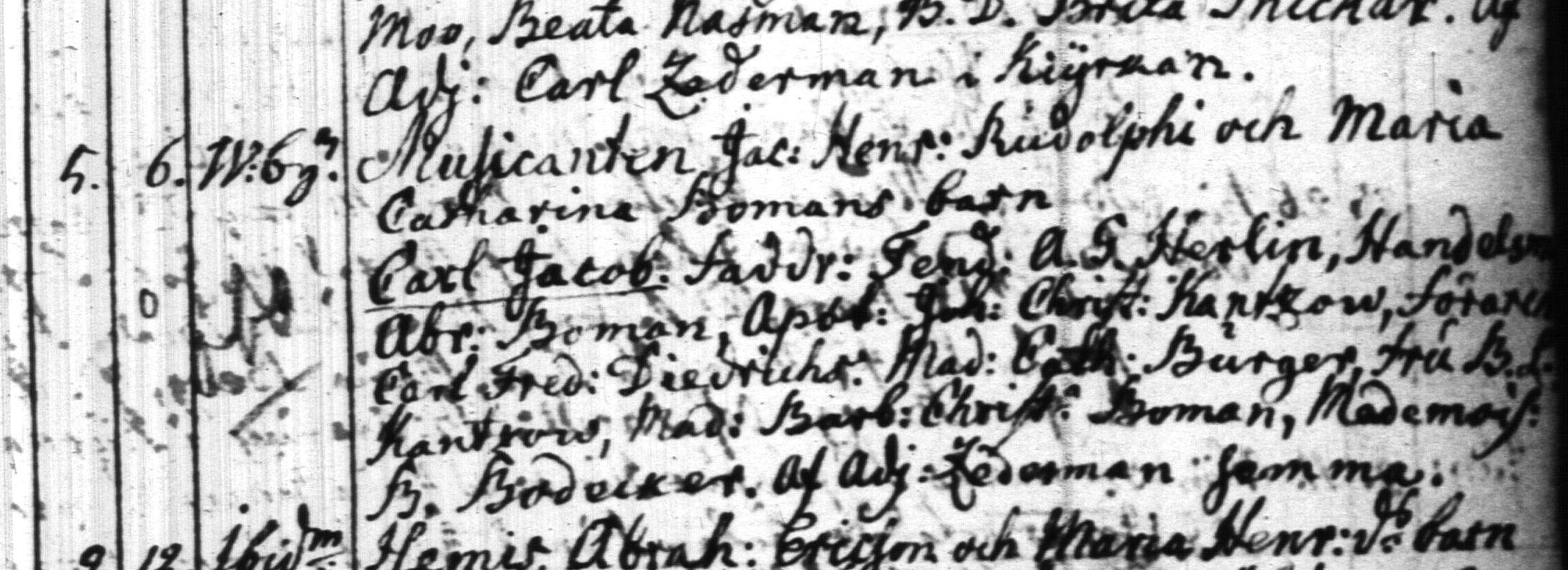 Carl Jacob Døbt i Sulva/Solf kirke